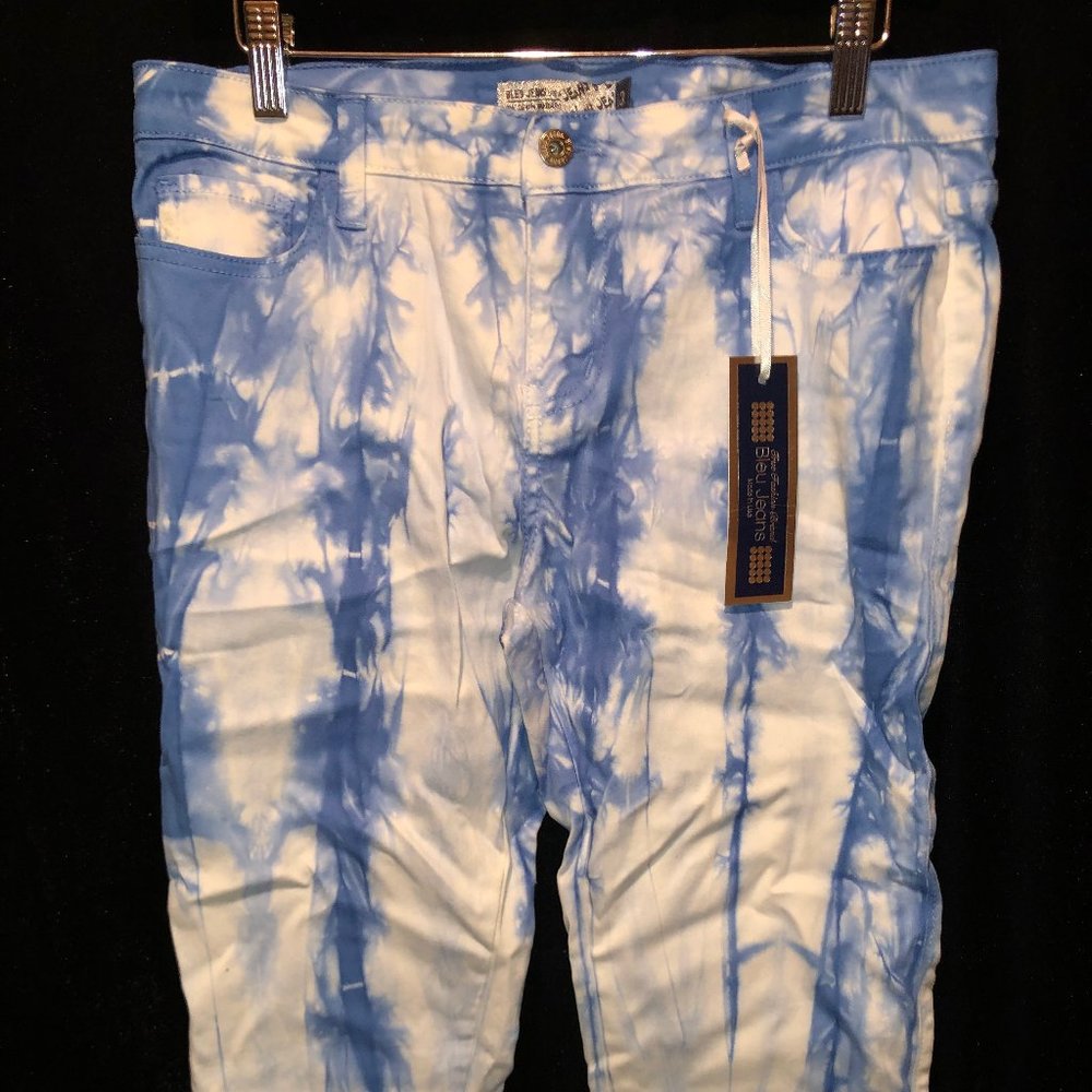 Bleu Jeans Los Angeles NEW Blue White Skinny Jeans Size 13 Women, Size 32 Men
